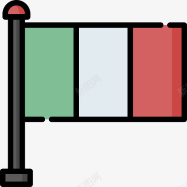 意大利意大利14线性颜色图标图标