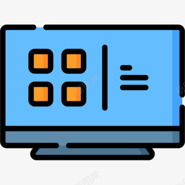 智能电视智能家居52线性彩色图标图标