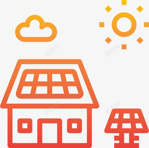 太阳能能量39梯度图标svg_新图网 https://ixintu.com 太阳能 梯度 能量