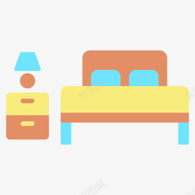 双人床家具装饰5平房图标图标