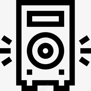 扬声器音乐商店19线性图标图标