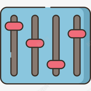 均衡器媒体通信线性颜色图标图标