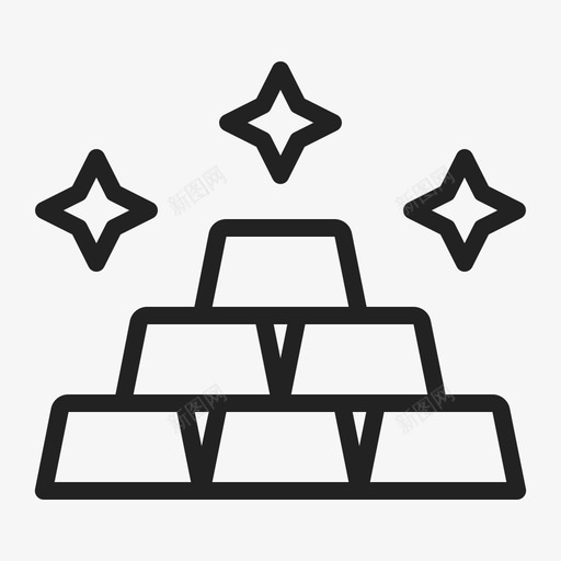 黄金金融金条图标svg_新图网 https://ixintu.com 商 富 财 贵 金条 金融 黄金