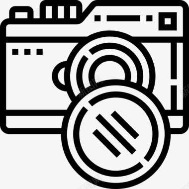镜头照相机和附件6线性图标图标