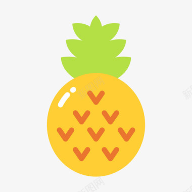 菠萝热带51扁平图标图标