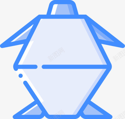 乌龟折纸蓝色图标图标