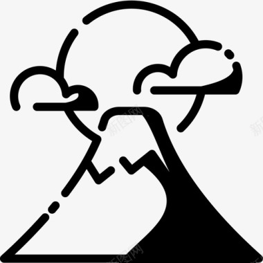 日本富士地标东京山图标图标