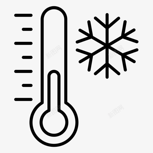 寒冷的一天雪温度计图标svg_新图网 https://ixintu.com 天气 天气预报 天气预报第一卷 寒冷的一天 温度计 雪