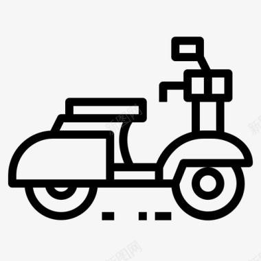 Vespa5号摩托车直线型图标图标