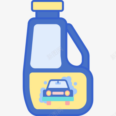 肥皂洗车液线性颜色图标图标