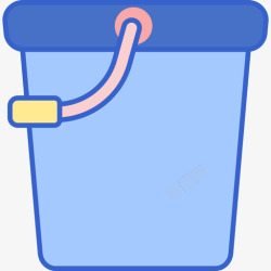 洗车水桶水桶洗车线性颜色图标高清图片