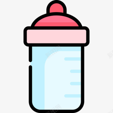 奶瓶婴儿132线性颜色图标图标
