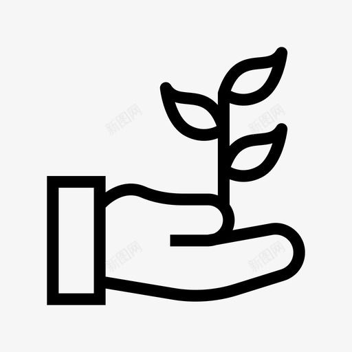 成长护理手图标svg_新图网 https://ixintu.com 保护 像素 全球 商业 安全 完美 成长 护理 植物