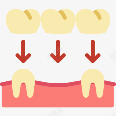 牙冠牙科6扁平图标图标