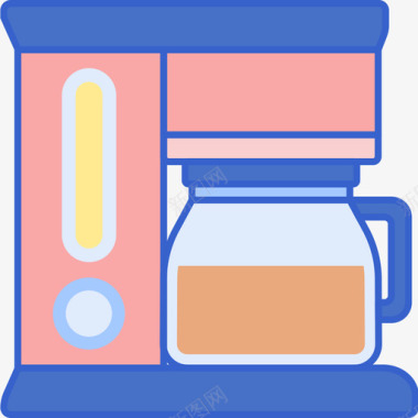 咖啡家用电器3线性颜色图标图标