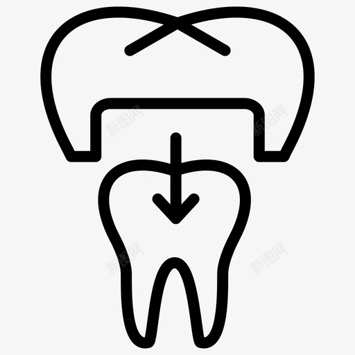 牙科牙冠医疗图标svg_新图网 https://ixintu.com 医疗 牙冠 牙科 牙科加粗线条集190 牙齿