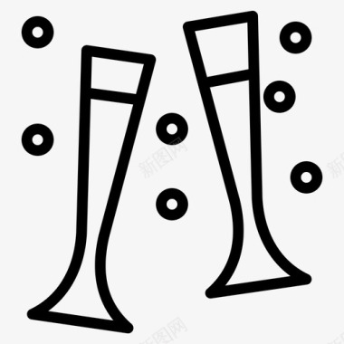 香槟酒杯酒类庆祝图标图标