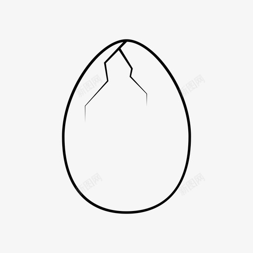 鸡蛋鸡肉裂缝图标svg_新图网 https://ixintu.com 复活节 裂缝 食物 鸡肉 鸡蛋
