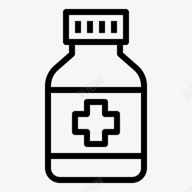 药瓶糖浆药品医疗保健图标图标