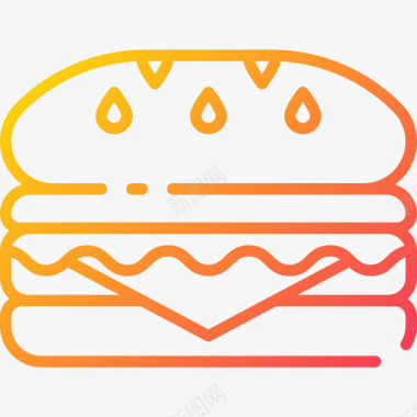 汉堡烧烤36梯度图标图标
