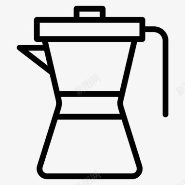 莫卡壶咖啡店93直线型图标图标