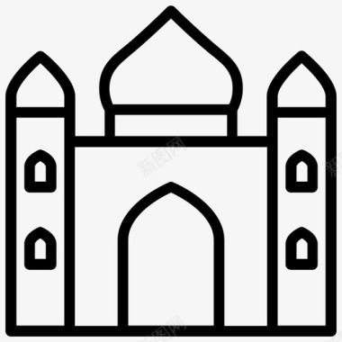 清真寺虔诚的神圣的图标图标