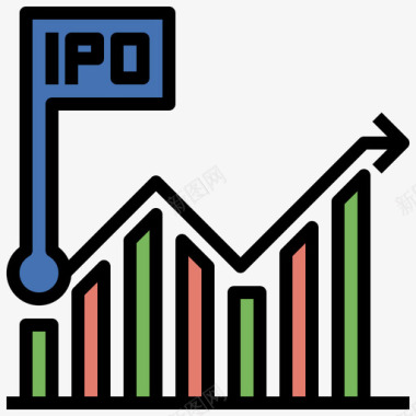 Ipo股票投资4线性颜色图标图标