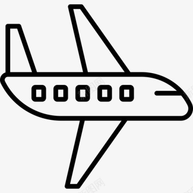 飞机旅行257轮廓图标图标