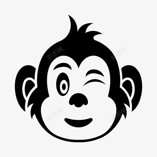 微笑表情快乐图标svg_新图网 https://ixintu.com 微笑 快乐 猴子 猴子表情 表情