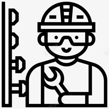 技工建筑工人修理工图标图标