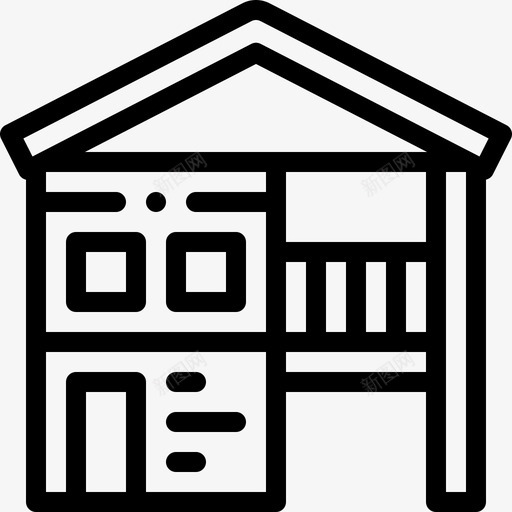 房屋房屋类型22直线图标svg_新图网 https://ixintu.com 房屋 房屋类型22 直线