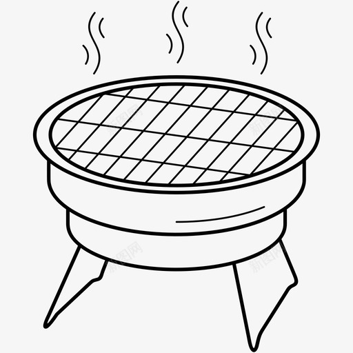 烧烤木炭可折叠图标svg_新图网 https://ixintu.com 便携式 可折叠 木炭 烤架 烧烤