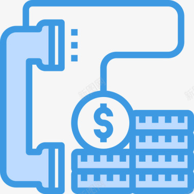 电话商务概念13蓝色图标图标