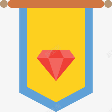 钻石奖励和徽章11扁平图标图标