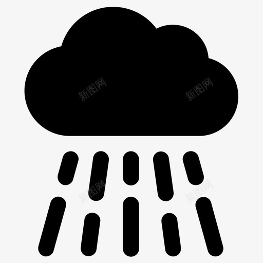 下雨云预报图标svg_新图网 https://ixintu.com 下雨 天气 预报