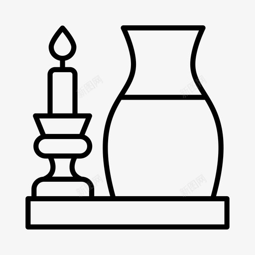 装饰蜡烛家图标svg_新图网 https://ixintu.com 内饰 花瓶 蜡烛 装饰