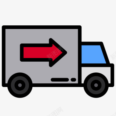 送货卡车137号交货线性颜色图标图标