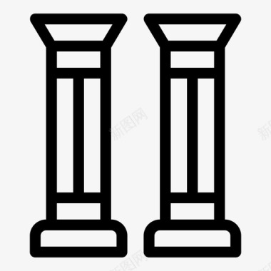 柱子建筑埃及图标图标