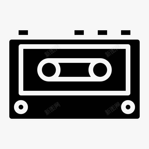 卡带音乐和声音8填充图标svg_新图网 https://ixintu.com 卡带 填充 音乐和声音8