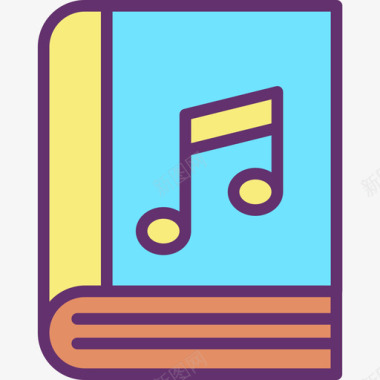 书籍音乐111线性颜色图标图标