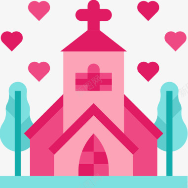 教堂婚礼爱情故事3平房图标图标