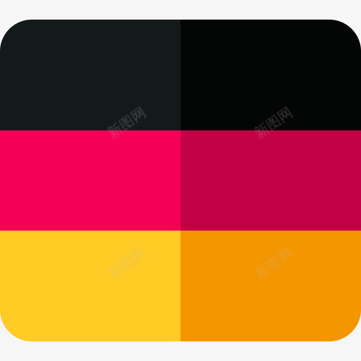 德国国旗9平坦图标svg_新图网 https://ixintu.com 国旗 平坦 德国