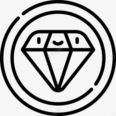 钻石奖励和徽章6直线型图标图标