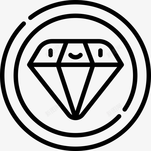钻石奖励和徽章6直线型图标svg_新图网 https://ixintu.com 奖励和徽章6 直线型 钻石