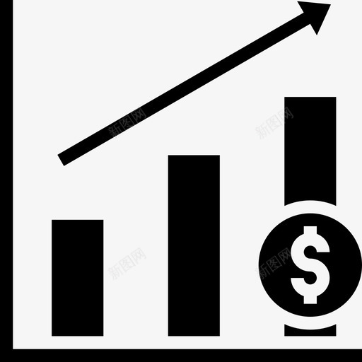 条形图货币75填充图标svg_新图网 https://ixintu.com 填充 条形图 货币