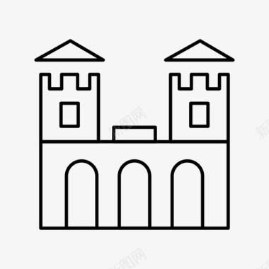 城堡娱乐建筑图标图标