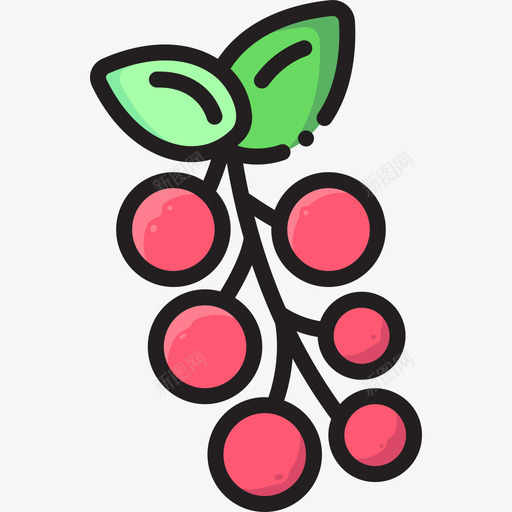 浆果果实18线形颜色图标svg_新图网 https://ixintu.com 果实18 浆果 线形颜色