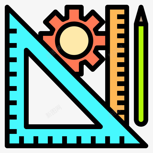 工具平面129线颜色图标svg_新图网 https://ixintu.com 工具 平面设计 设计 设计工 颜色