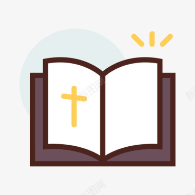 圣经基督教4线性颜色图标图标