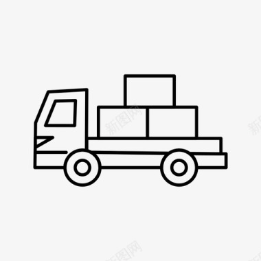 运输卡车拖车商用卡车图标图标